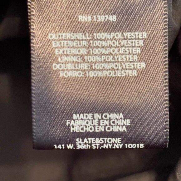 Slate & Stone Classic Black Zip Bomber Jacket Lightweight Lined Pockets Medium M - Picture 6 of 7